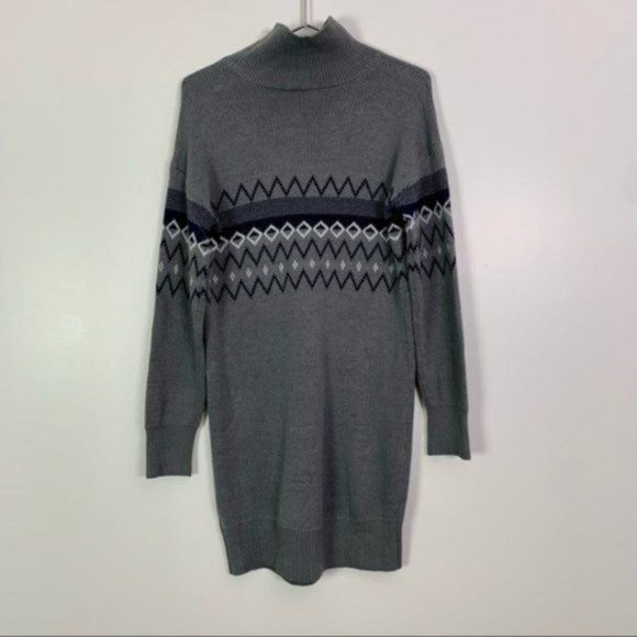 NWT Melrose and Market Turtleneck Long Sleeve Fair Isle Print Sweater Dr… - Picture 4 of 6